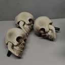 Halloween Animatronics Skull Stakes Pathway Markers, Hanging Animated Decorations, Floating Scary Skeleton with Sound Activated, Talking, Light Up Eyes, Haunted Horror Prop for Indoor, Outdoor (Pack of 3)