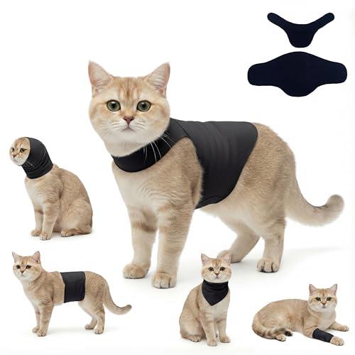 DAJIDALI® Dog & Cat Anxiety Vest & Spay Recovery Suit – Silent Adjustable Calming Wrap for Surgery & Thunderstorms – 2-Piece Cone & Recovery Onesie Alternative