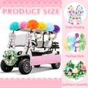 Suncalla 16 Pcs Easter Golf Cart Decorations Spring Party Decorations Festival Bowties Pastel Wreath Tinsel Garland Fringe Tissue Paper Flowers for Golf Cart Party Supplies Decor