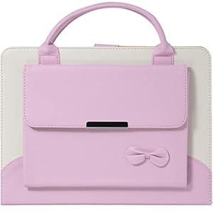 JGHYYZD Cute Case for iPad Mini 7 A17 Pro 2024/ iPad Mini 6 2021, Slim Handbag Leather Protective Cover with Stand Hand Strap Pocket for Girls Woman Kids for iPad Mini 7th/ 6th Generation 8.3", Pink