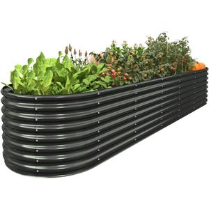 FRIZIONE 12FT(L)3FT(W)2FT(H) Raised Garden Bed Outdoor, Raised Garden Beds for Flower, Raised Planter Box Outdoor for Herb, Vegetable-Gray