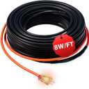 HEATIT 8PLSR Intelligent Commercial and Industrial Grade Self-Regulating Heat Cable, Frost Protection for Water Pipes and Snow Melting on Roofs,24 Ft Cable, 120V, 8 Watts/Ft