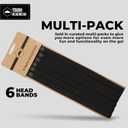 Tough Headwear Thin Elastic Headbands for Men - Sports Hair Head Band for Women & Men - Non Slip Mens Workout Headband - Running or Soccer Headband - 6-Pack (Black)