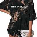 Christian T Shirts for Men Oversized Tee Graphic Apparel Acid Washed Baggy Gym Top L