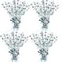 ALISSAR 4-Pack Glitter Silver Star Centerpieces-Table Decorations for Home Decor Birthday Wedding Anniversary Decor (Silver)