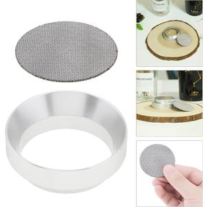 51mm Espresso Dosing Funnel and Puck Screen, Magnetic Espresso Coffee Dosing Ring, Reusable 1.7mm Thickness Espresso Puck Screen 316 Stainless Steel Fits 51mm Portafilter