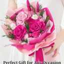 Preserved Flowers Bouquet, Forever Flowers for Delivery, Mothers Day Long-Lasting Real Roses Bouquet, Anniversary Birthday Flowers Gifts for Mom Grandma Women Wife Her (Hot Pink)