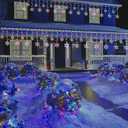 Christmas Snowflake Lights, 10.66ft 168 LED Icicle Lights Outdoor with 14 Drops, 8 Modes Waterproof Connectable Christmas Light for Eaves, Wedding, Garden, Yard, Indoor Outdoor Xmas Decor (Multicolor)