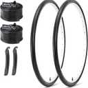 MOHEGIA 26x1 3/8 Inch Bike Tires (37-590 mm) - 2-Pack Folding Replacement Tires with Inner Tubes, Schrader Valve & Tire Levers for Vintage Urban Bicycles