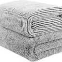 HLGOLDLUO Oversized Bath Towels, 55" x 29", Cotton, Set of 2 White Bath Towels for Gym, Home, Hotel, Office, and Travel