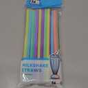 Jacent Jumbo Smoothie Straws: 36 Count per Pack, Disposable Big Plastic Drinking Straws for Milkshakes, Drinks, Smoothies