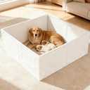 48" * 48" Whelping Box for Dogs and Puppies - Perfect for 2-5 Puppies Growth Period - White