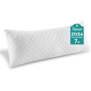 Oubonun Full Body Pillow for Sleeping-Adjustable Firm and Fluffy Body Pillows for Adults-Long and Large Pillow for Bed- 21"x54" (White-white Side)