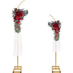 Metal Arch Backdrop Stand, Gold Curved Top Wedding Arch Set of 2 (7.5FT/6.2FT) Wedding Arches Frames for Ceremony, Baby Shower,Birthday Party, Anniversary Graduation Decorations