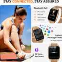 Smart Watch for Women(3 Bands), Smartwatch Fitness Tracker with Bluetooth Calls & AI Voice Control, 1.85 HD Screen, Heart Rate/SpO2 Monitor, Sleep Tracker, Compatible with Android iOS (Gold)