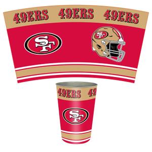 FANMATS NFL - San Francisco 49ers Wastebasket | Red | 15"x10.5"x10.5" | Primary Logo, Helmet, & Wordmark