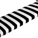 Arden Outdoor Bench Cushion, 46 x 17, Rain-Proof, Fade Resistant Black Cabana Stripe