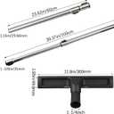 1-1/4" Vacuum Extension Tube & with Hardwood Floor Brush for Eureka Vacuum | Cleaner Accepting 1.25 inch | Vacuum Attachments 39inch