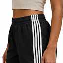 MakeMeChic Women's Striped Summer Shorts Workout Running Shorts Mini Micro Sweat Track Shorts Gym Athletic Wear (Black, L)