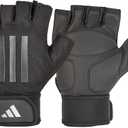 adidas Elite Training & Weightlifting Gloves, Fingerless Workout Gloves (X-Large, Grey)