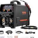 VEVOR Pro MIG Welder, 250A Pluse Mig Welding Machine, 5-in-1 Synergic Welder Machine MIG Pluse/Gas MIG/Flux Core MIG/Stick/Lift TIG, 110V/220V Dual Voltage Aluminum Mig Welder with LCD Screen Display