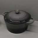 Casserole Cast Iron Casserole Dish, Enameled Cast Iron Matt Oven Pan with Lid, Oven for Preparing Low and Slow Cooking Meals Cast Iron Casserole (Gray) Сast Iron Cauldron, 7Qt, Gloss Gray
