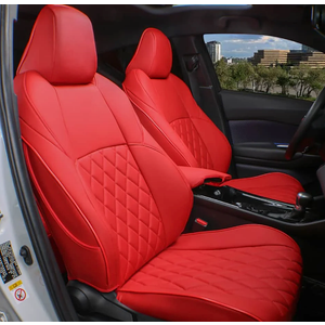 EKR Accord Car Seat Covers for Honda Accord 2023 2024 2025 EX,SE &2023-2025 (Hybrid) Sport,EX-L,Sport-L,Touring,(Rear Row W/40/60 Split Backrest),Leather Seat Covers for Trucks Full Set (Red)