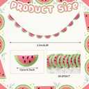 SmoothNovelty Gingham Watermelon Felt Banner Garland Decor Vintage 3D Fruit Hanging Garland with Wooden Beads for Back to School Birthday Party Baby Shower DIY Home Wall Fireplace Decor