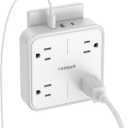 TESSAN Multi Plug Outlet Extender, Surge Protector Splitter with 3 USB (1 USB C Port) Wall Charger, Multiple Expander for Travel, Home, College Dorm Room, White