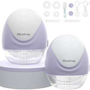 Hands Free Breast Pump:Wearable Breast Pump Portable with 3 Modes/9 Levels/LED Display - Low Noise,for 25/21/17mm Silicone Cushion Insert,2 Count