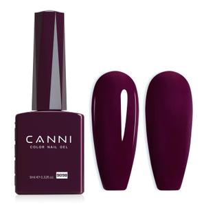 CANNI Dark Red Purple Gel Nail Polish, 1Pcs Burgundy Red Purple Color Nail Polish High Gloss Manicure Salon DIY
