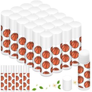 24 Pcs Basketball Lip Balm for Team Gifts Sports Moisturizing Jasmine Taste Lipstick for Women Players Sports Teachers Fans Party Favors Supplies