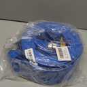 DAVCO 2" ID  25 ft Pool Backwash Hose, Heavy Duty Reinforced Blue PVC Lay Flat Water Discharge Pump Hoses For Swimming Drain Pools and Clean Filters, With Aluminum Pin Lug Fittings