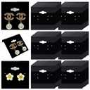 Adorox 200 Piece Black Earring Card Holders with Back Hook – Perfect for Earring Display and Organization
