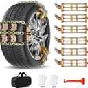 Snow Chains, Emergency Anti-Skid Tire Chains for SUV, Cars, Sedan, Pickup Trucks with Update Adjustable Lock for Ice, Snow, Mud, Sand, Applicable Tire Width 225-305 mm (8.86-12 inch)