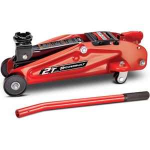 Powerbuilt 2-Ton Trolley Jack, Garage Vehicle Lift, 4000 Pounds, 360 Degree Swivel Wheel Casters, Safety Valve, Car Repair - Red 640181