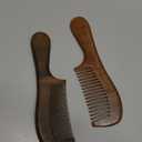 2 Pcs Sandalwood Comb Set Wide and Fine Tooth Comb Wooden Detangling Anti-static Natural Wood Combs Green Handmade Sandalwood Combs for Women Men Straight Curly Dry Wet Hair