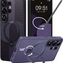 CASEKOO Geo Purple for 26U Case with 360 Spin Magnetic Stand [Fit for MagSafe] [18FT MIL-STD Protection] Shockproof Invisible Ring Holder Matte s26U Phone Case 6.9'' (Two-Tone Purple)