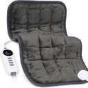 Heating Pad, Weighted Vibrating Massage Heating Pad with Heat Therapy - 6 Massage Modes & 3 Adjustable Heat Settings for Back/Shoulder Pain Relief, 12 x 24, Black