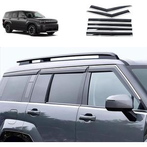 Side Window Deflector Visors Compatible with Hyundai Santa Fe 2024 2025 2026 Acrylic Smoke Tinted Sun Rain Wind Guards Shield Vent Cover Exterior Car Accessories 6PCS