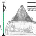 Heavy Duty Adjustable Cargo Bar for Pickup Truck Bed 4079", Large Cargo Net with 6 Metal Carabiners, Non-Slip Truck Bed Divider Load Bar 220LB for Ford F150, Chevy Silverado, RAM 1500, SUV & Van