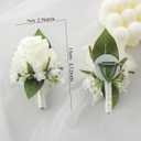 Meldel White Boutonniere for Men Wedding,Set of 6,Groomsmen Groom and Best Man Boutonniere for Wedding Prom, Rose Boutonniere for Men Wedding Ceremony Anniversary Party Homecoming