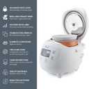 Yum Asia Panda Mini Rice Cooker With Ninja Ceramic Bowl and Advanced Fuzzy Logic (3.5 cup, 0.63 litre) 4 Rice Cooking Functions, 4 Multicooker functions, Digital LED display - 120V,Arctic White 