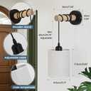 Battery Operated Wall Sconces Set of 2,Rechargeable Wireless Wall Lights with RGB & Dimmable Remote, No Wiring Renter Friendly, Modern Wood & Linen Wall Lamps for Bedroom Bedside Living Room.