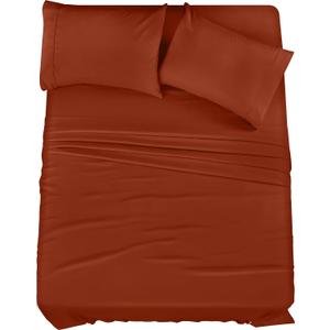 Utopia Bedding Queen Bed Sheets Set - 4 Piece Bedding - Brushed Microfiber - Shrinkage and Fade Resistant - Easy Care (Queen, Terracotta Orange)