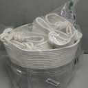 CLHMILY&Z 3 Pack Round Woven Cotton Storage Bins 11x11x11 Inch Collapsible Organizer Baskets for Cube Shelves Kids Room Closet and Home Decor Soft Durable Washable, grey