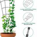 Mklsit 4 Pack 23'' Plant Trellis for Potted Climbing Plants Indoor, Outdoor Metal Garden Trellis for Climbing Plants Houseplants Flowers Vine Ivy, Fan Shape, Black