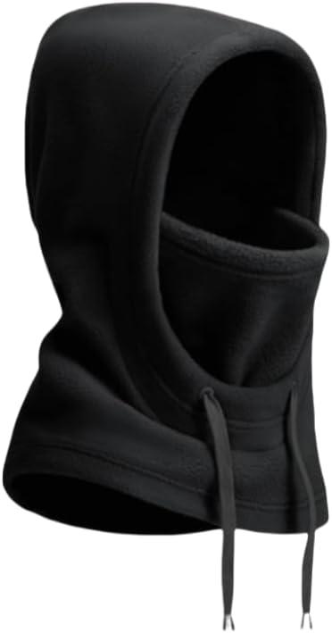 Balaclava Hood Ski Mask for Men Women Winter Scarf Face Masks Neck Head Cover Windproof Fleece Warmer Cold Weather Hat (Black)
