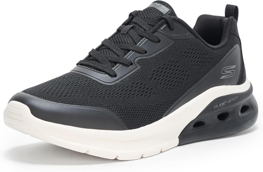 Skechers Womens Glide Step Arc Waves 2.0 (6.5, Black/White)