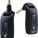 2.4GHz Wireless Guitar System Rechargeable Audio Wireless Transmitter Receiver for Guitar Bass Electric Instruments, Over 30m/100 Feet Transmission, 270Rotatable, 4hours Working TimeA9 Black